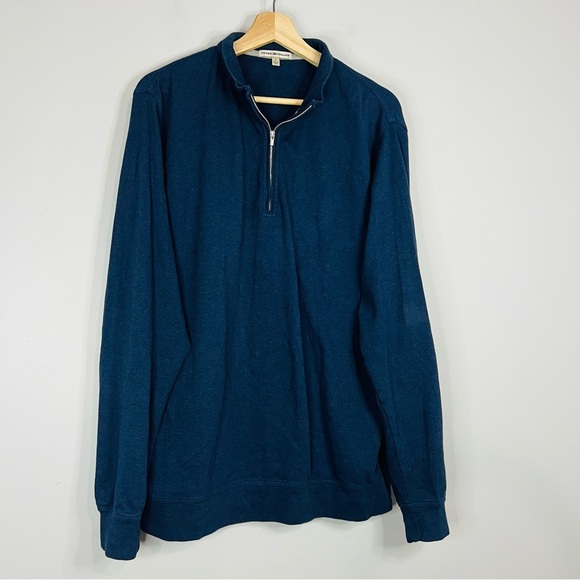 Peter Millar Navy Soft Cotton 1/4 Zip L